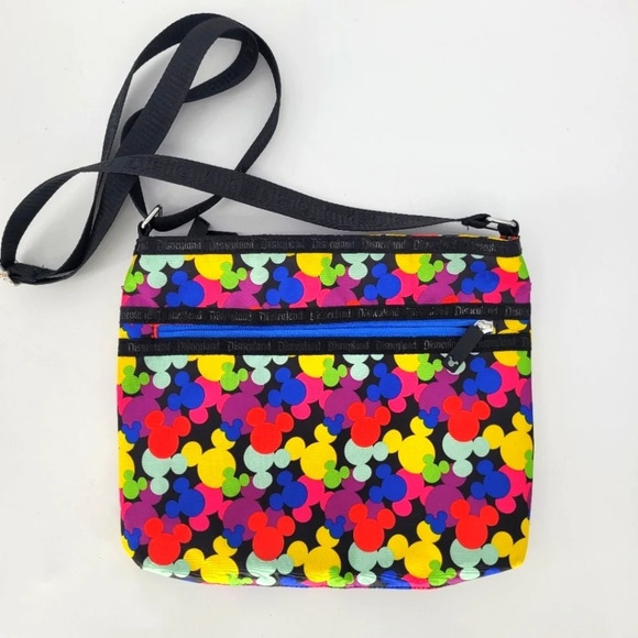 Disney Parks Multicolored Mickey Mouse Icons Crossbody Bag - Picture 1 of 13